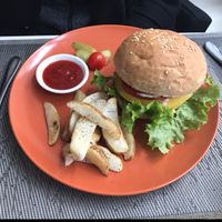 porkchop burger! at Cloud Kitchen in Beijing