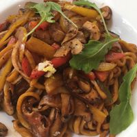 mushroom and pepper pasta at Cloud Kitchen in Beijing