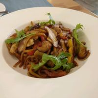 mushroom spaghetti at Cloud Kitchen in Beijing