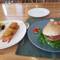 Burger and nugs at Cloud Kitchen in Beijing