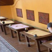 One of the several spaces in this restaurant. This space is geared more to solo diners, or people who like to sit on the floor. at Gopala - Melo Alves in Sao Paulo