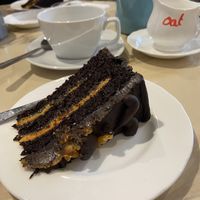 Vegan Choc and Orange cake with tea  at Pimento Tea Rooms in Lincoln