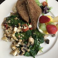 Tofu scramble with toast (we also got a side of avocado) at Sunnyside Cafe in Sarasota