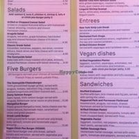 The menu has some vegan dishes! And also a chickpea patty under 'burgers'. at Sunnyside Cafe in Sarasota