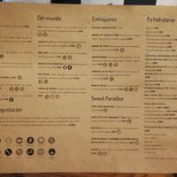 Menu at El Jardin de los Dragones in Murcia
