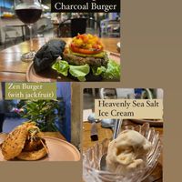 Broccoli Quinoa Burger, Zen Burger, Heavenly Sea Salt Ice Cream   at Broccoli Revolution - Sukhumvit Rd in Bangkok