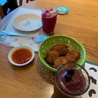 Smoothies and nuggets  at Broccoli Revolution - Sukhumvit Rd in Bangkok
