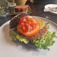 Charcoal burger at Broccoli Revolution - Sukhumvit Rd in Bangkok