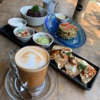 Quesadilla, Jasberry rice, Tea leaf salad at Broccoli Revolution - Sukhumvit Rd in Bangkok