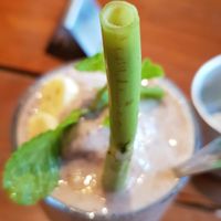 Lemongrass straw... Sustainability on a whole other level. at Broccoli Revolution - Sukhumvit Rd in Bangkok