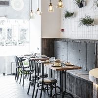 Inside restaurant,  ground floor at Zatar Falafel & Hummus in Vilnius