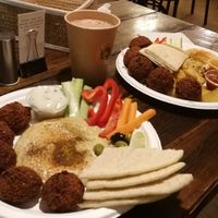 Fallafel with hummus and chai tea at Zatar Falafel & Hummus in Vilnius