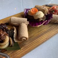 Vegan tasting menu entree at Le Nil Bleu in Montreal