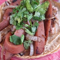 Hoy se probó el taco de salchicha 🌱🫶🏻 at Gatorta - Food Stand in Mexico City