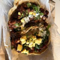 Taco (pastor) and taco (chorizo)  at Gatorta - Food Stand in Mexico City