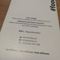 100% vegan and environmentaly friendly :) at Forky's - Jakubské Nam. in Brno