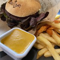 Forky’s burger + fries and curry sauce  at Forky's - Jakubské Nam. in Brno