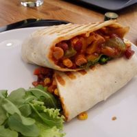 Mexican wrap with seitan, very yummy! at Forky's - Jakubské Nam. in Brno