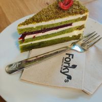 Matcha cake at Forky's - Jakubské Nam. in Brno