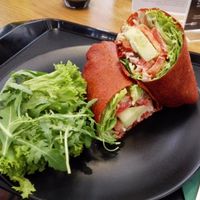 My favourite: raw veggie wrap with cashew cheese in vegetable leather! at Forky's - Jakubské Nam. in Brno