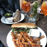 Seitan baguette and tortilla kebab. at Forky's - Jakubské Nam. in Brno