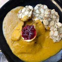 baked seitan with bread dumplings  at Forky's - Jakubské Nam. in Brno