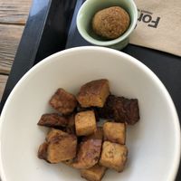 Extra tempeh and lentil roll  at Forky's - Jakubské Nam. in Brno