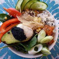 rafael bowl with sushirice, aioli and more at Video Video in Copenhagen