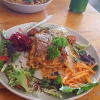 Vegan lasagne at The Alkaline Cafe in Albany