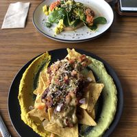 Nachos & tofu scramble  at The Alkaline Cafe in Albany
