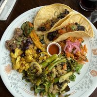 Black bean tacos  at La Place Commune in Montreal