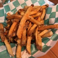 excellent fresh cut fries  at Bullwinkle's Saloon & Eatery in West Yellowstone