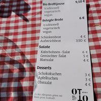 Speisekarte at Bioweingut Otto Knaus in Sulztal