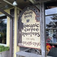The monk seems to be sleepy...  at Sleepy Monk Coffee Roasters in Cannon Beach