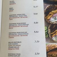 Menu  at Kellari in Crete