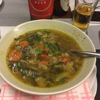 A bit bland vegetable soup for starters at Kellari in Crete