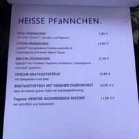Menu at Pfefferminzje in Koblenz