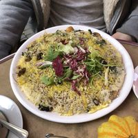 Vegan pancakes with spinach and garlic  at Pfefferminzje in Koblenz