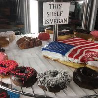 Vegan selection  at Voodoo Doughnuts - E 6th St in Austin