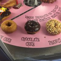 Just some of the vegan donut choices at Voodoo Doughnuts - E 6th St in Austin