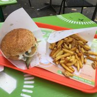 Bacon cheese vegan burger at Yellow Sunshine in Berlin