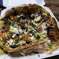 Vegan pesto pizza at Mama Toucan's Organic and Natural Food Store in Dominical