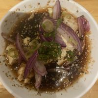 Entrée with tofu and onions  at Yap - Lapa in Rio De Janeiro