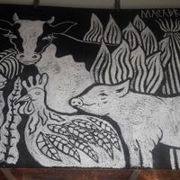 Animals in chalk at Vegan Wraps in Montevideo