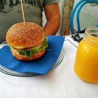 burger at H2O Juice Bar & Vegan Cafe in Fuerteventura