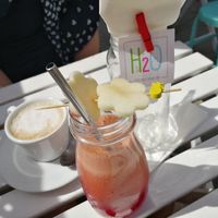 Juice, seems as i'm at a juice bar at H2O Juice Bar & Vegan Cafe in Fuerteventura