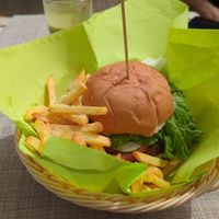 Mizzi burger at H2O Juice Bar & Vegan Cafe in Fuerteventura