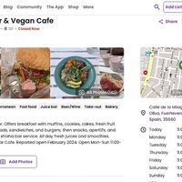 Opening times for H2O on HappyCow at H2O Juice Bar & Vegan Cafe in Fuerteventura