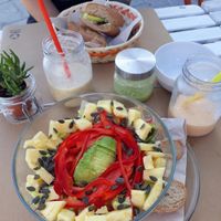 Bahamas salad and Panama sandwich  at H2O Juice Bar & Vegan Cafe in Fuerteventura