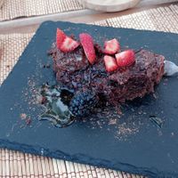 Chocolate brownie at H2O Juice Bar & Vegan Cafe in Fuerteventura